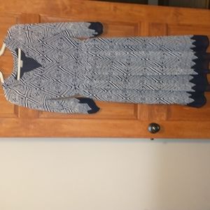 Eshakti women's size M(10) 3/4 sleeve lined dress with geometric pattern